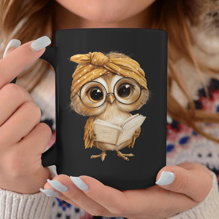Women's Cute Wise Owl Reading Book With Headscarf Graphic Print Coffee Mug Unique Gifts Women's Cute Wise Owl Reading Book With Headscarf Graphic Print Coffee Mug Unique Gifts