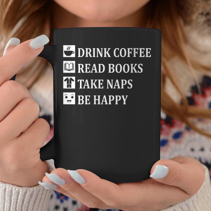 Women's Drink Coffee Read Book Take Naps Books Pajamas Graphic Print Coffee Mug Unique Gifts