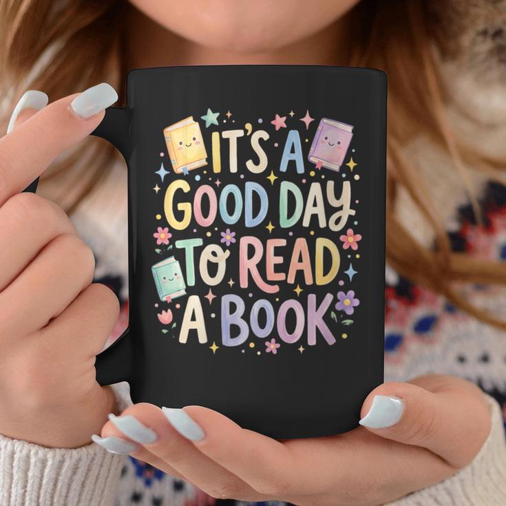 Women's It’s A Good Day To Read A Book Cute Teacher Reading Graphic Print Coffee Mug Unique Gifts