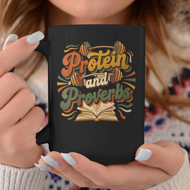 Women's Protein And Proverbs Protein Workout Book Lover Retro Graphic Print Coffee Mug Unique Gifts Women's Protein And Proverbs Protein Workout Book Lover Retro Graphic Print Coffee Mug Unique Gifts