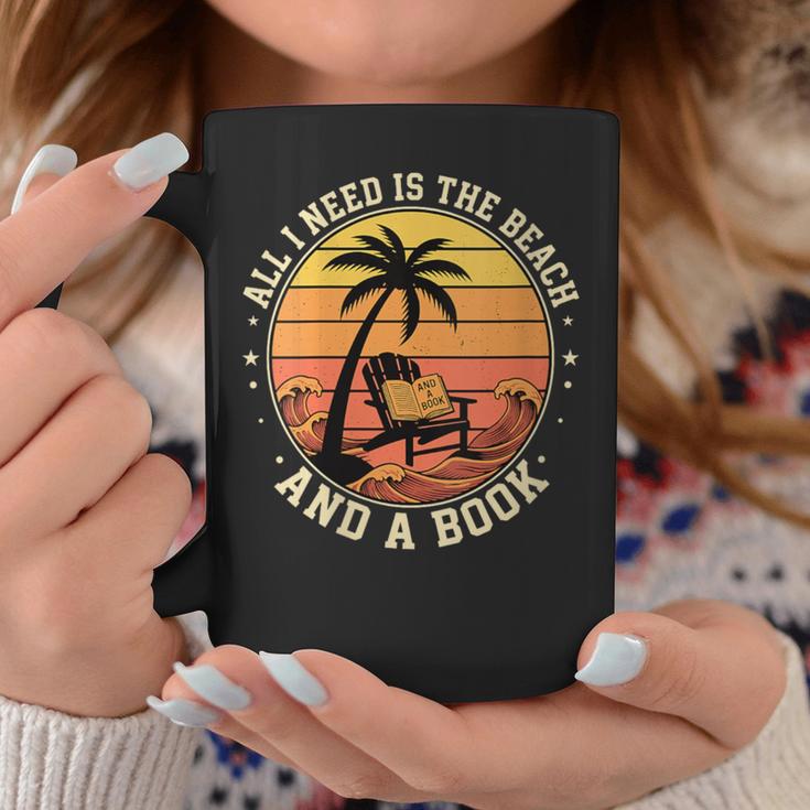 Women's Retro Beach Book Lover Vacation All I Need Is THE Beach And Graphic Print Coffee Mug Unique Gifts