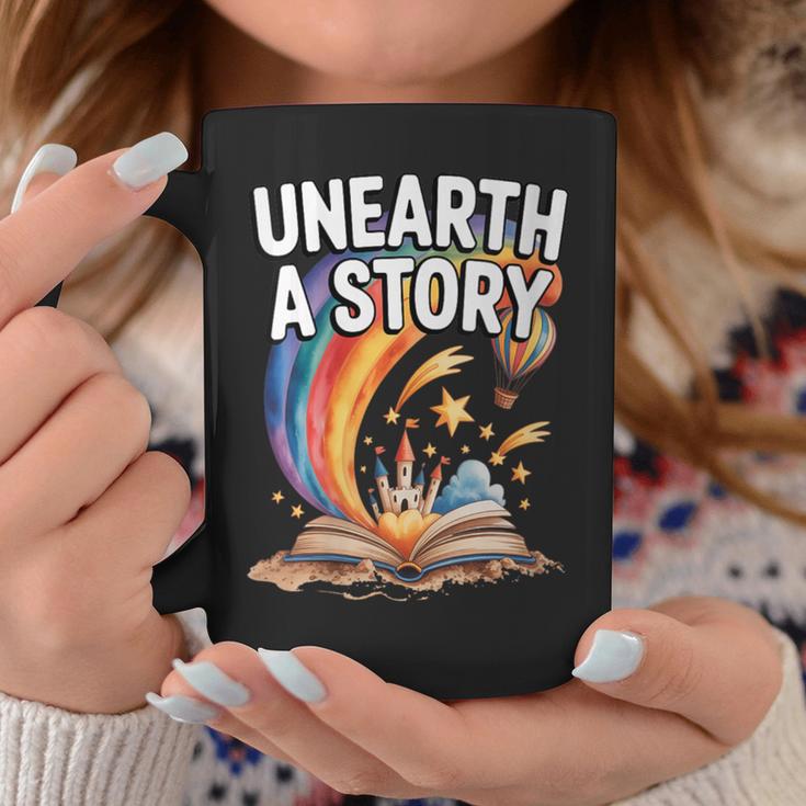 Women's Unearth A Story Rainbow Treasure Book Summer Reading 2026 Graphic Print Coffee Mug Unique Gifts