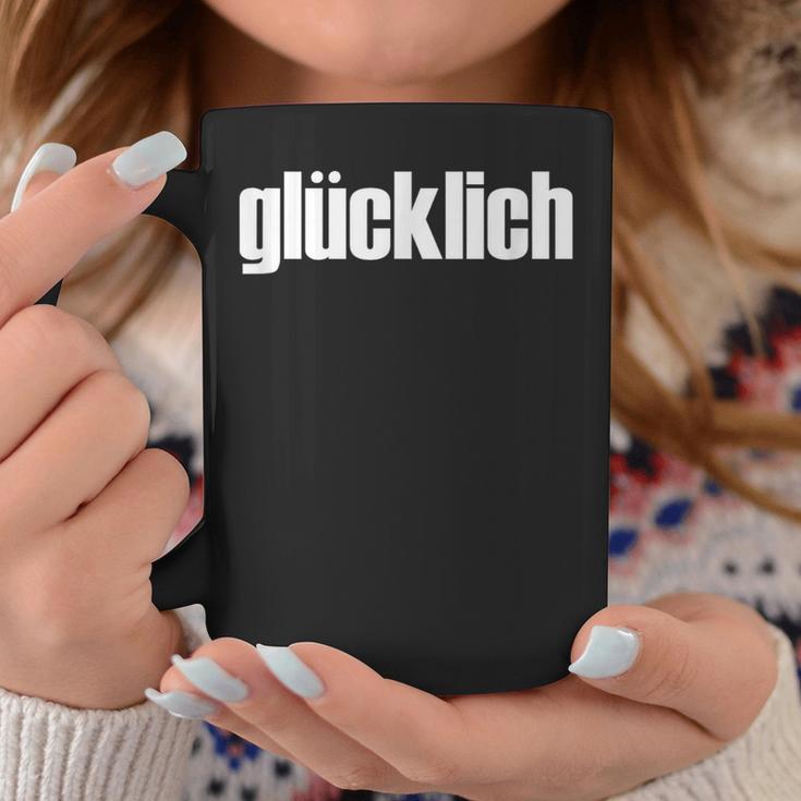 「Glücklich」・ハッピー・ドイツ語デザイン コーヒーマグ 面白い贈り物