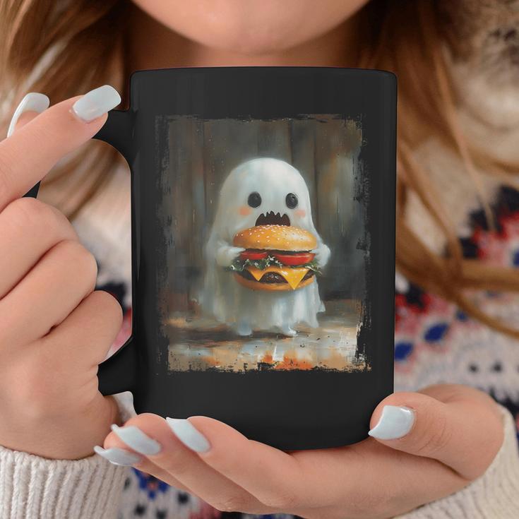 かわいい ハンバーガー おばけ 食べる ハンバーガー ハロウィン 食べ物 恋人 コーヒーマグ 面白い贈り物