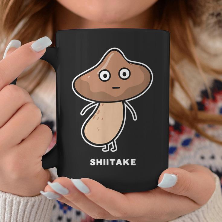 しいたけ キノコ 顔 イラスト かわいい おもしろ 面白い 簡単 シンプル ゆるい 野菜 コーヒーマグ 面白い贈り物