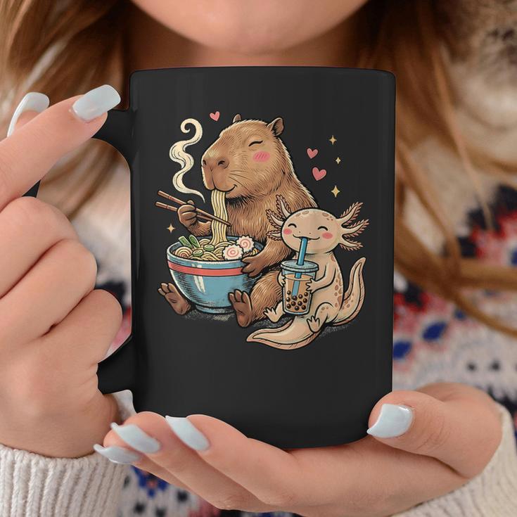 カピバラ×ウーパールーパー ラーメン&タピオカ かわいい コーヒーマグ 面白い贈り物