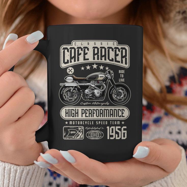 カフェ レーサー バイクの誕生日 1956 年生まれのバイカー 長袖tシャツ コーヒーマグ 面白い贈り物
