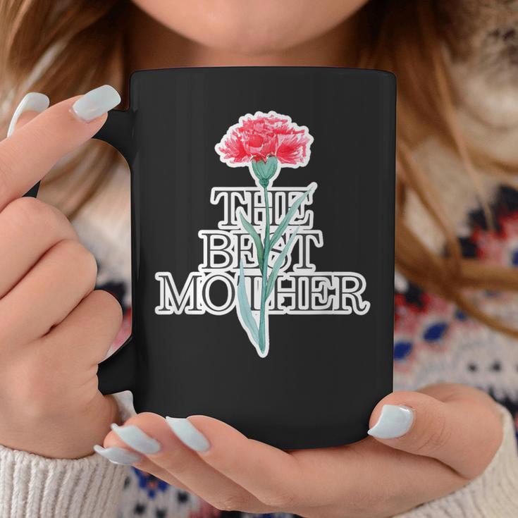 カーネーション The Best Mother 最高の母親【母の日】ピンク《ポップ フォント》メッセージ コーヒーマグ 面白い贈り物