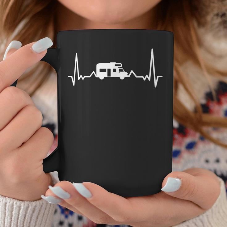 キャンプ ハートビート Ekg キャンピングカー キャンピングカー コーヒーマグ 面白い贈り物