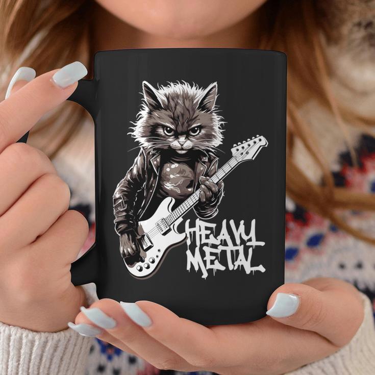 ギターを弾く猫 ヘヴィメタル ロックキャット おもしろギタリスト 長袖tシャツ コーヒーマグ 面白い贈り物