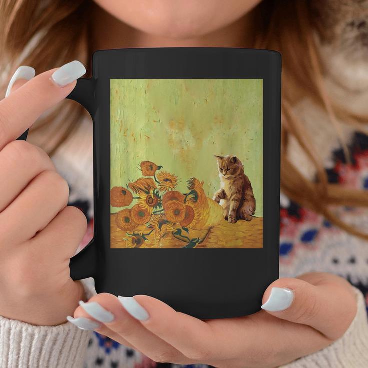 ゴッホ ひまわり おもしろい 猫 アート 絵画 コーヒーマグ 面白い贈り物