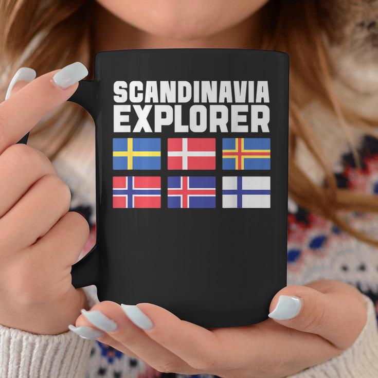 スカンジナビア エクスプローラー フラグ スウェーデン ノルウェー アイスランド コーヒーマグ 面白い贈り物