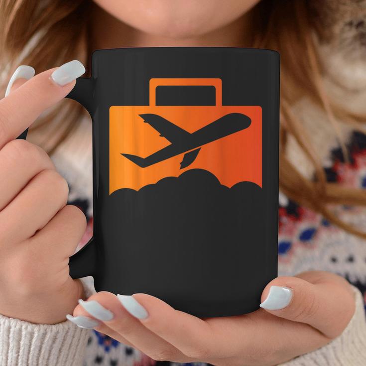 スーツケース航空の飛行機デザイン コーヒーマグ 面白い贈り物