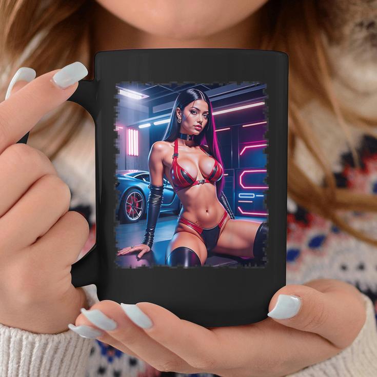 セクシーガールグラフィックtシャツ セクシーラティーナビキニモデル&スポーツカー コーヒーマグ 面白い贈り物