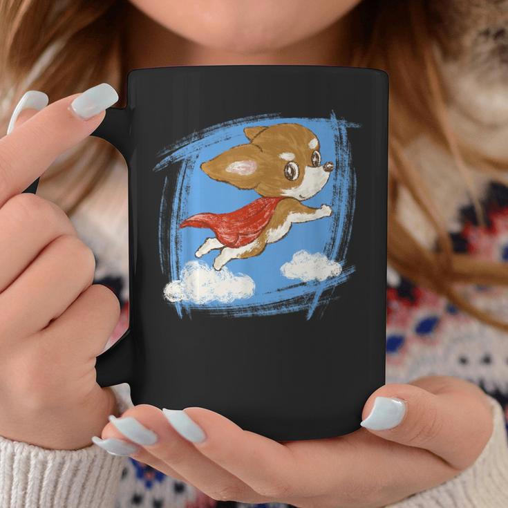 チワワ かわいい いぬ 子犬 ペット おもしろ 動物 スーパーヒーロー イラスト コーヒーマグ 面白い贈り物