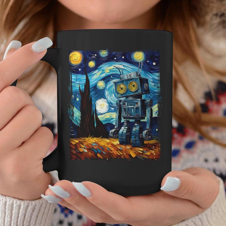 ビンテージロボットアート ゴッホ おもちゃ ロボットビルダー ロボティクス 長袖tシャツ コーヒーマグ 面白い贈り物