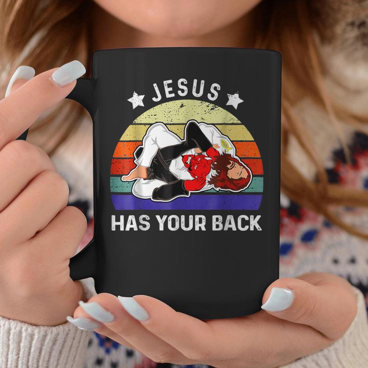 ブラジリアン柔術 Jesus Has Your Back コーヒーマグ 面白い贈り物