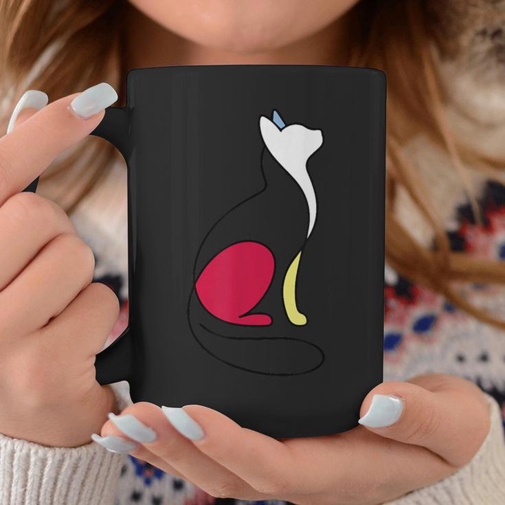 ミニマルラインアート ミロ風の猫 コーヒーマグ 面白い贈り物