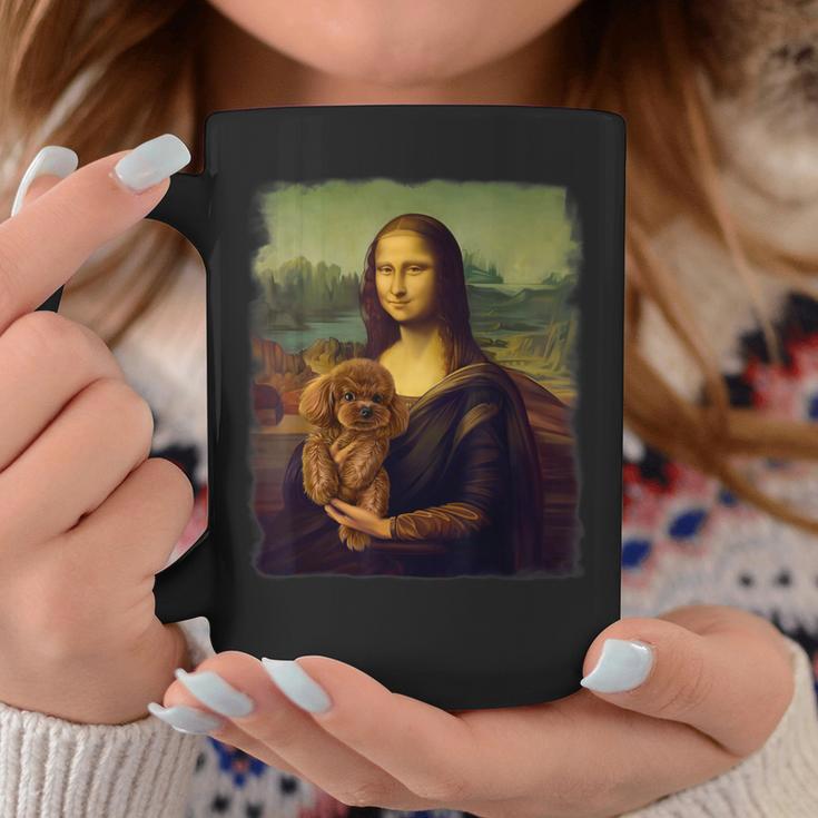 モナリザ プードルを抱く かわいい犬のアート パロディ絵画 コーヒーマグ 面白い贈り物