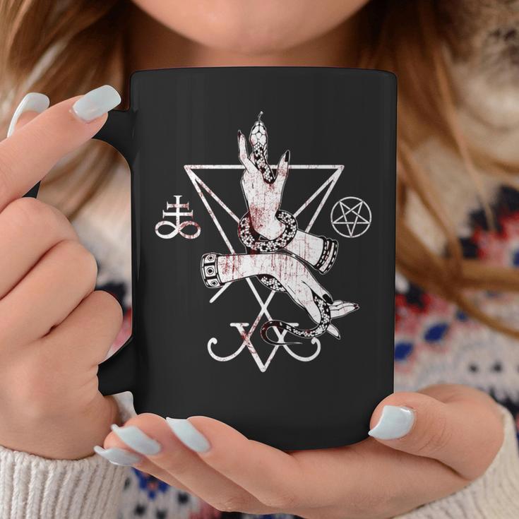 ルシファーの悪魔の紋章 五芒星とリヴァアタン十字架 長袖tシャツ コーヒーマグ 面白い贈り物