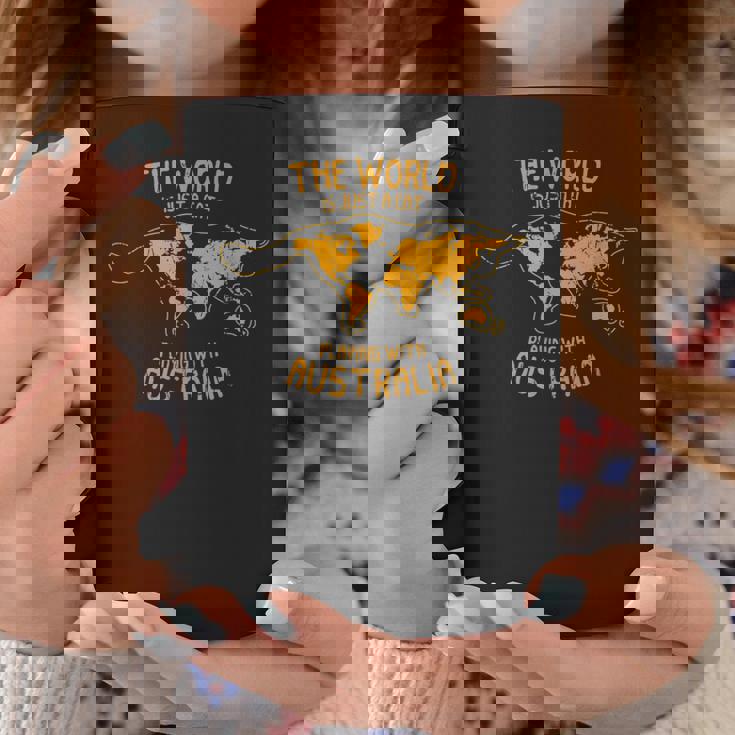 世界はオーストラリア オーストラリアで遊ぶ猫 コーヒーマグ 面白い贈り物