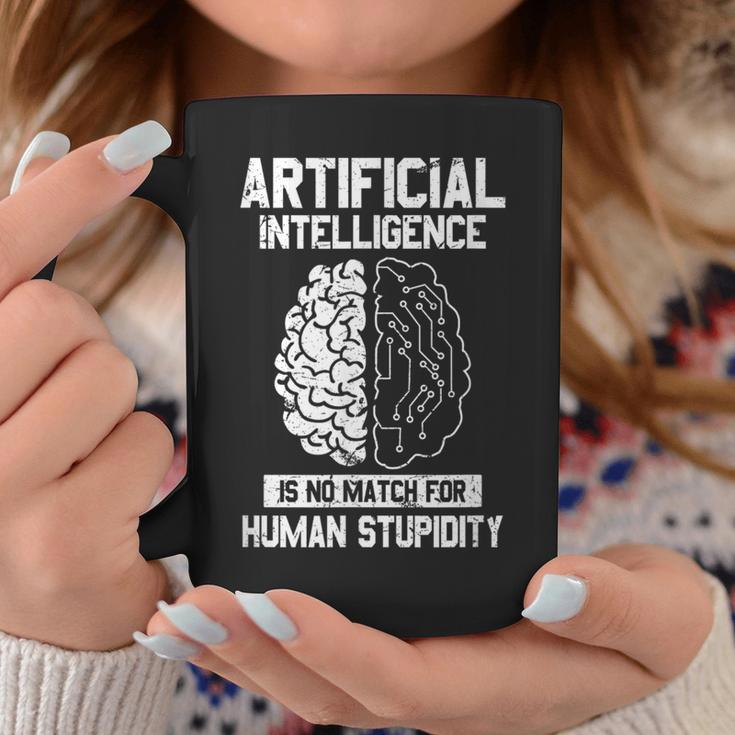 人工知能マッチ 人間の愚かさ Ai Tech ジョーク コーヒーマグ 面白い贈り物