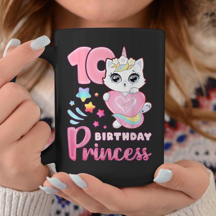 女の子、10歳の誕生日、ユニコーンキャット、ナンバー10 コーヒーマグ 面白い贈り物