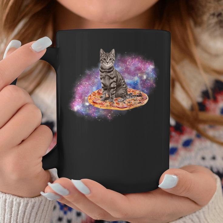 宇宙の猫とピザ コーヒーマグ 面白い贈り物