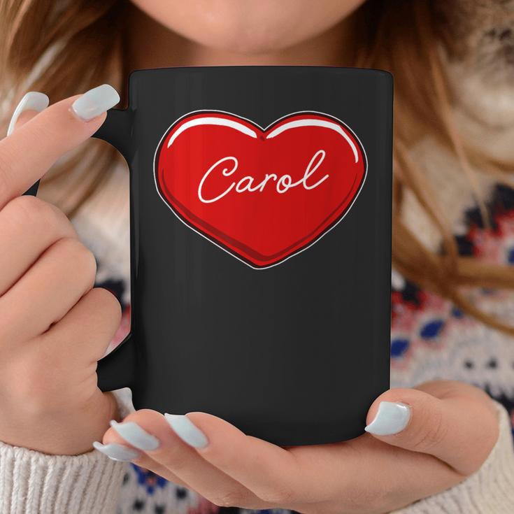 手描きのハートキャロル ファーストネーム ハート I Love Carol コーヒーマグ 面白い贈り物