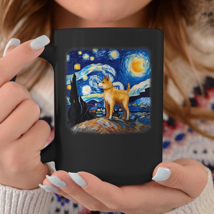 星月夜の犬 ゴッホ 柴犬 コーヒーマグ 面白い贈り物