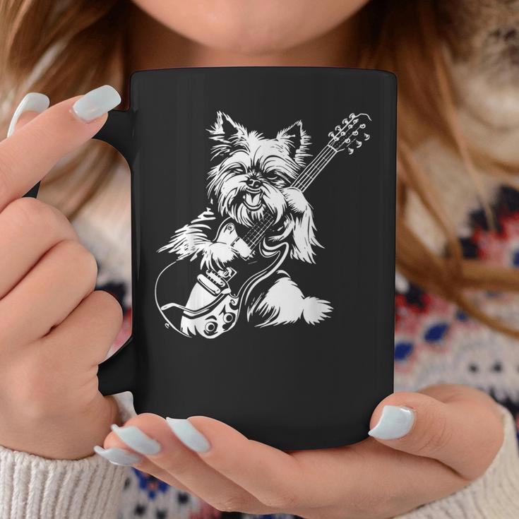 犬 ギタリスト ギター ティーカップ ヨーキー パパ ママ コーヒーマグ 面白い贈り物