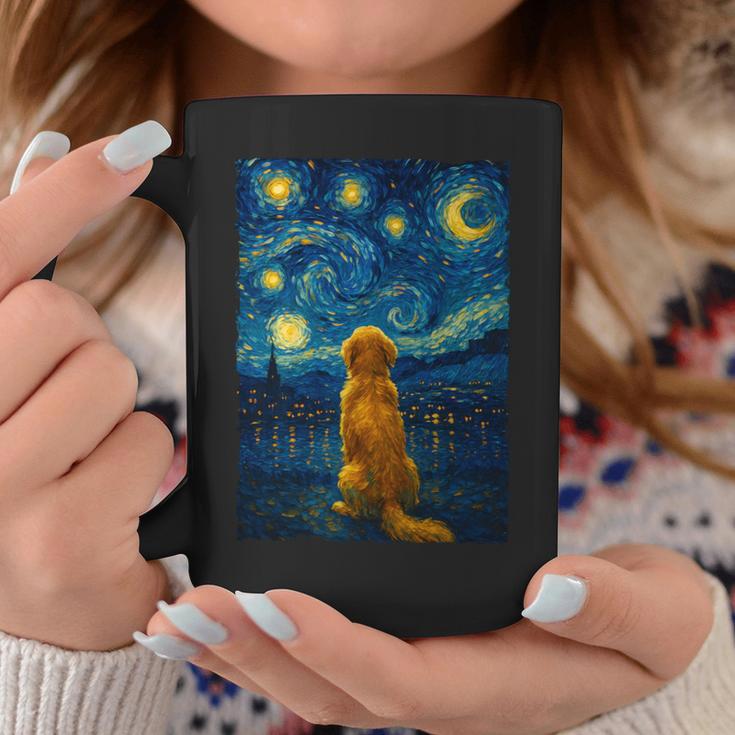 犬 天体観測 ゴッホ 夜空 ゴールデンレトリバー ラブラドール 長袖tシャツ コーヒーマグ 面白い贈り物