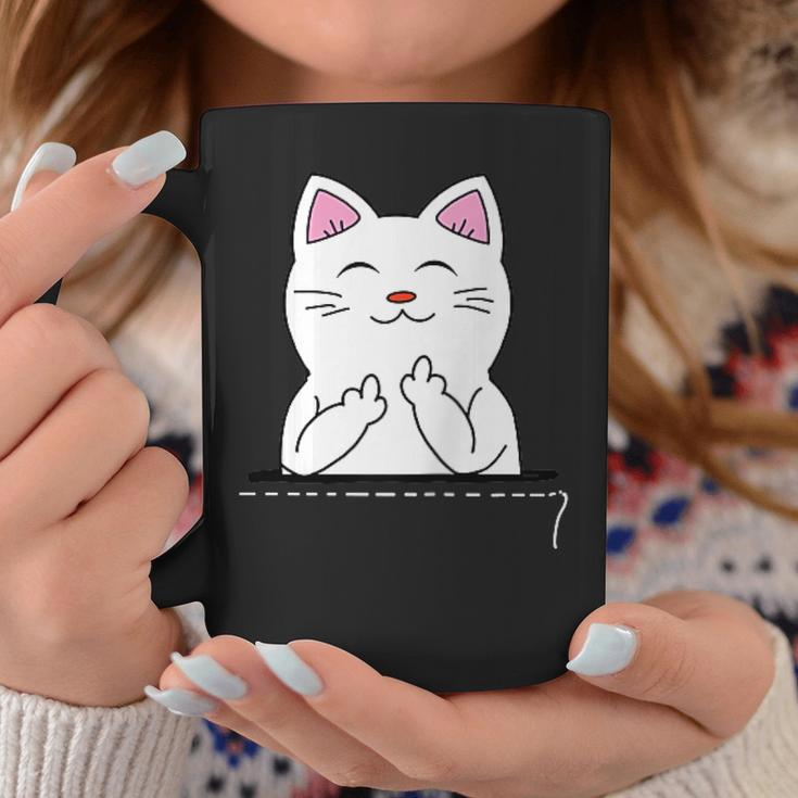 猫 中指 おもしろバッグ コーヒーマグ 面白い贈り物