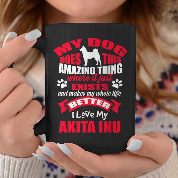 私は私の秋田犬が大好きです 犬の面白い子犬の恋人 コーヒーマグ 面白い贈り物