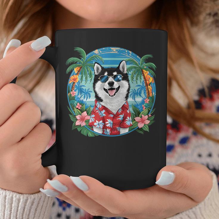 面白い 柴犬 夏 ハワイアン バイブ トロピカルビーチ コーヒーマグ 面白い贈り物
