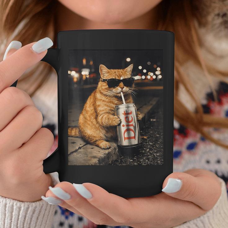 面白いナイトライフ オレンジ 猫 飲酒 ダイエット ドリンク サングラス コーヒーマグ 面白い贈り物