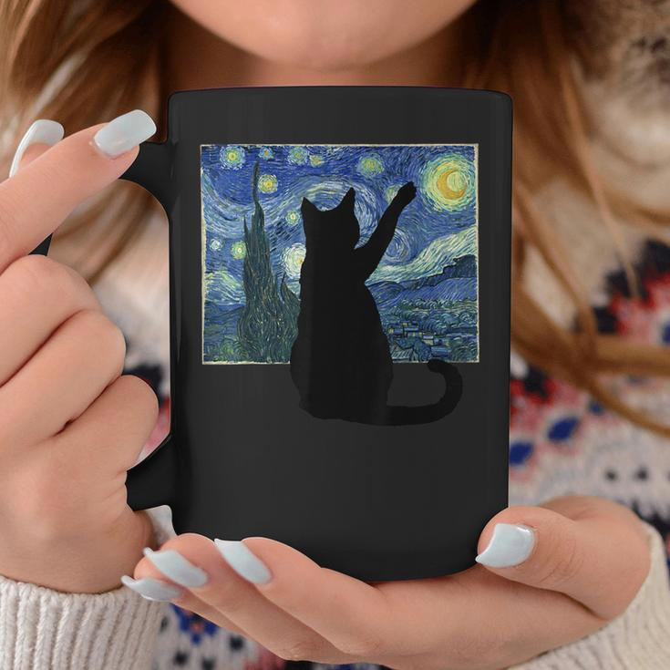 黒猫 星月夜 コーヒーマグ 面白い贈り物