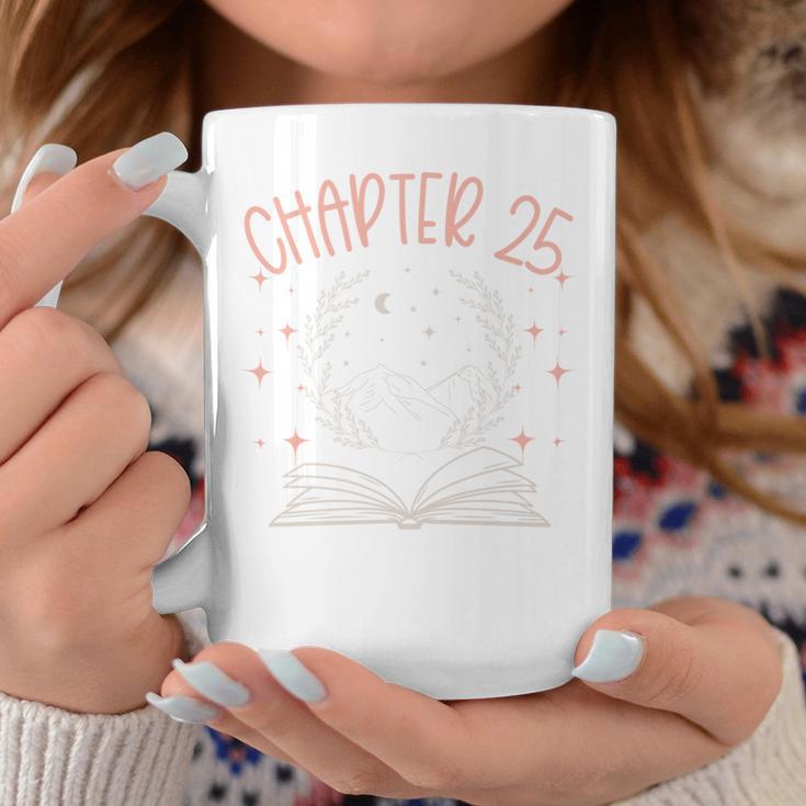 25th Birthday Women Book Lovers Chapter 25 Its My Birthday Comfort Colors Crop Top Graphic Print Coffee Mug Unique Gifts