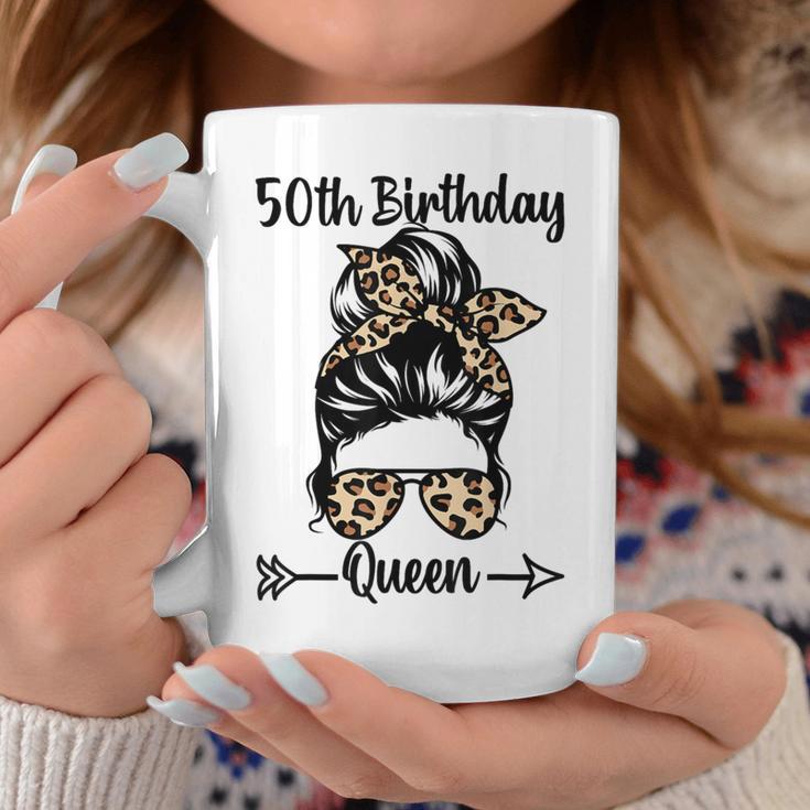 50歳の誕生日 クイーン Happy 50歳 散らかったパンヒョウ コーヒーマグ 面白い贈り物