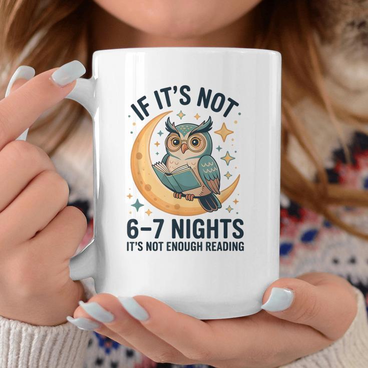 6-7 Nights Reading Owl On Moon Book Lover Reading Graphic Print Coffee Mug Unique Gifts