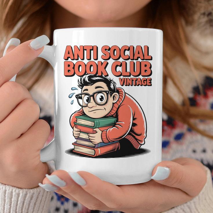 Anti Social Book Club Vintage Retro Reader Art Graphic Print Coffee Mug Unique Gifts