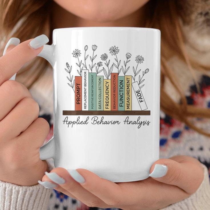 Applied Behavior Analysis Book Flower ABA Therapist Graphic Print Coffee Mug Unique Gifts