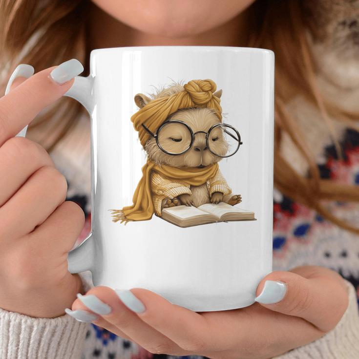 Baby Reptile Small Book Reading Graphic Lizard Round Glasses Graphic Print Coffee Mug Unique Gifts