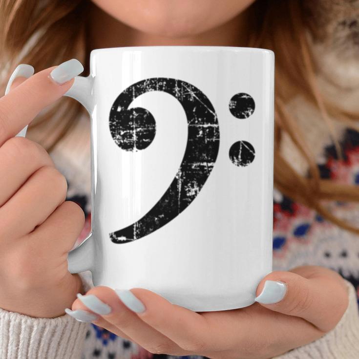Bass Clef ビンテージブラック左 ベースプレイヤー 長袖tシャツ コーヒーマグ 面白い贈り物