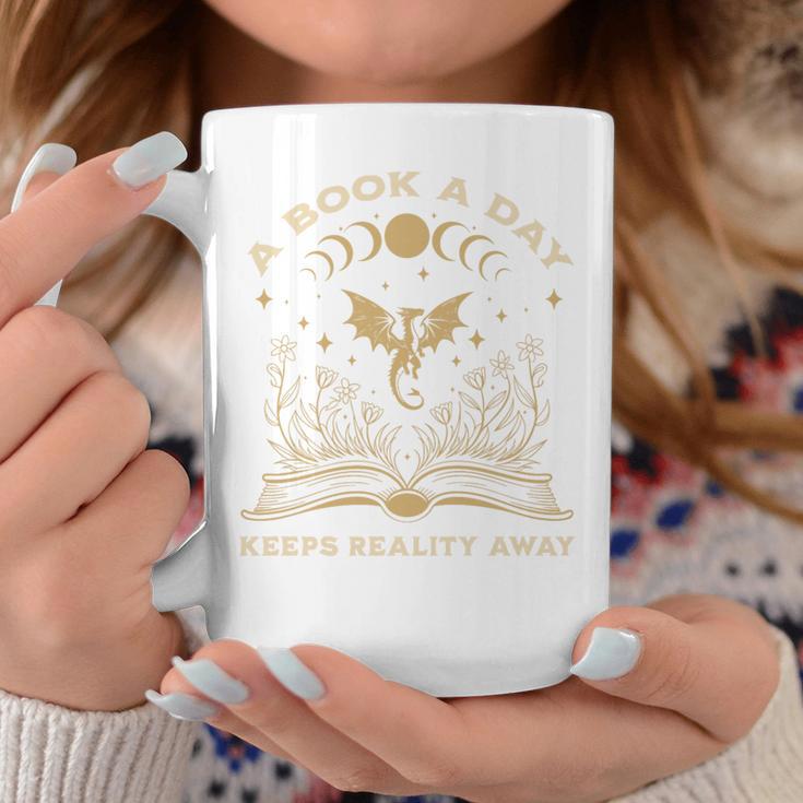 A Book a Day Keeps Reality Away Fantasy Book Lover Premium Tri-Blend Graphic Print Coffee Mug Unique Gifts