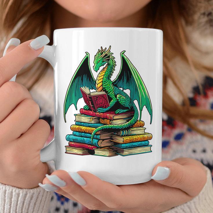 Book Dragon Reading Books Graphic Print Coffee Mug Unique Gifts