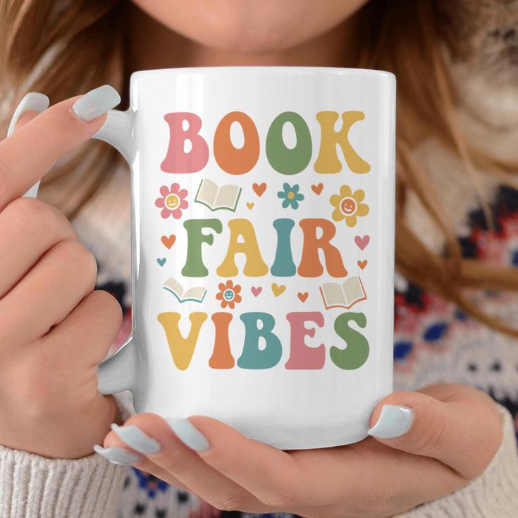 Book Fair Vibes Groovy Retro School Reading Nostalgic Graphic Print Coffee Mug Unique Gifts