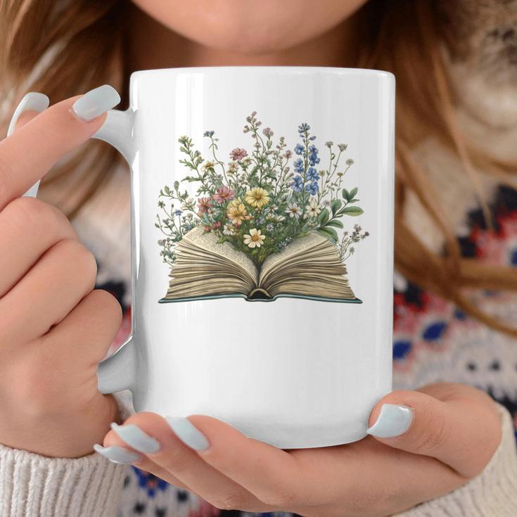 Book Flowers Reading Book Lover Graphic Print Coffee Mug Unique Gifts