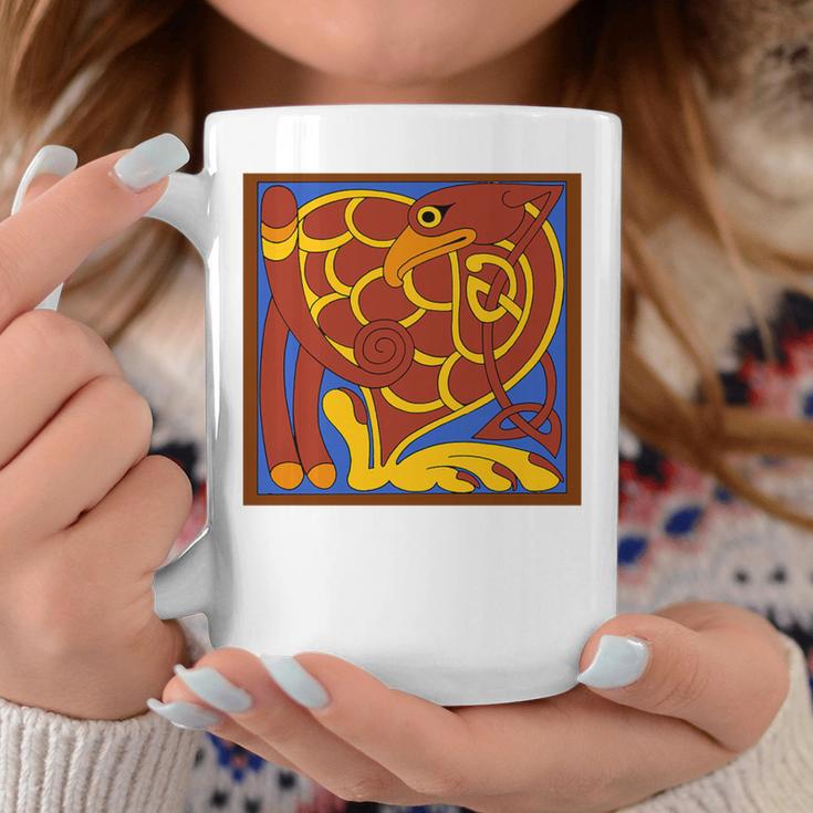 Book Of Kells Celtic Knot Medieval Bird Premium Tri-Blend Graphic Print Coffee Mug Unique Gifts