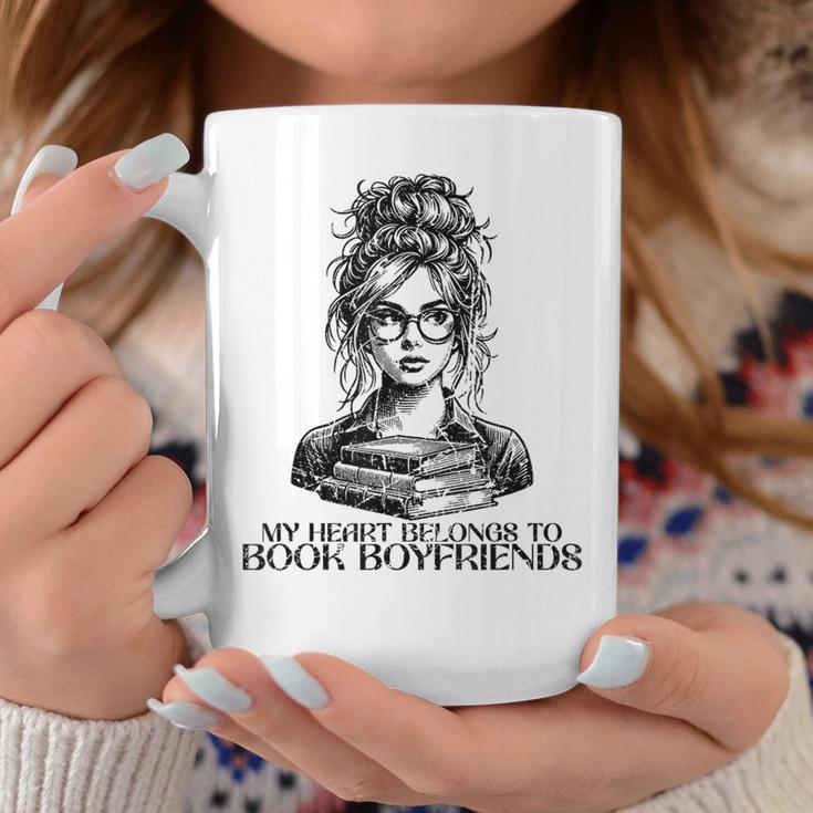 Book Lover Bent Over a Book Graphic Print Coffee Mug Unique Gifts